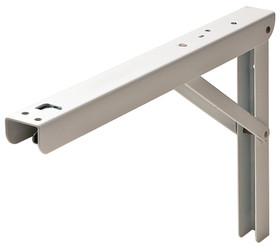 Knape & Vogt, 206, heavy duty, folding L-bracket, steel, white, 16"