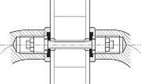 Fastener, back-to-back, M8, 35-54mm door thickness