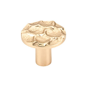 1-3/8" Dia. Cobblestone Round Knob Medium - Brass
