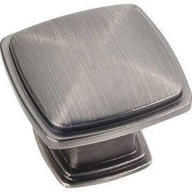 1-3/16" Square Milan Knob - Brushed Pewter