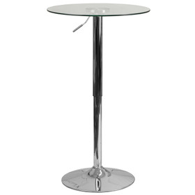 23-1/2" Round Adjustable Height Glass Table