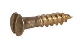 Screw, brass, unfinished, raised countersunk head, slot drive, #5 x 1/2" - Box of 200