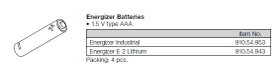 Battery, alkaline, size AAA, 1.5 volt - Box of 4