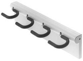 Broom Holder, plastic, white / steel, nickel-plated