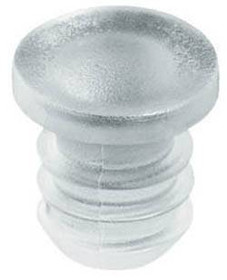 Door Stop, press fit, plastic, clear, 6mm, 8.5x8x1.5mm