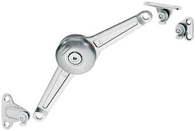 Duo standard lid or flap stay set, nickel, 37mm edge distance, woodscrews