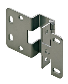 Hinge, 5-K, overlay, 3/4" door, steel, powder-coated chrome