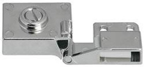 Glass Door Hinge, inset, zinc, chrome