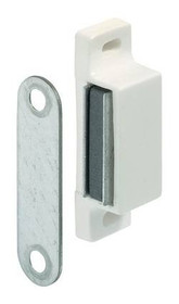 Magnetic Catch, with strike, plastic, white, 4-5KG