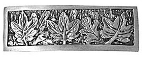 3" CTC Rectangular Leaves Pull - Pewter