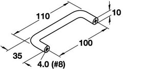 100mm CTC Hewi Ployamide Wire Handle - Anthracite Gray