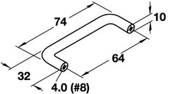 64mm CTC Hewi Polyamide Wire Handle - Light Gray