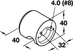 40mm Dia. Hewi Polyamide Knob - White