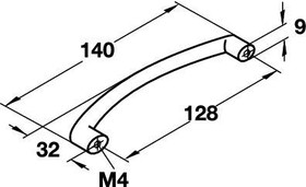 128mm CTC Antimicrobial Bow Curve Handle - Matt Nickel