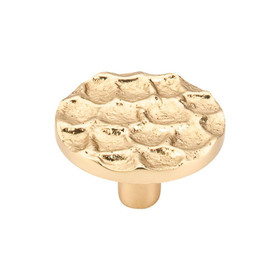 1-15/16" Dia. Cobblestone Round Knob Large - Brass