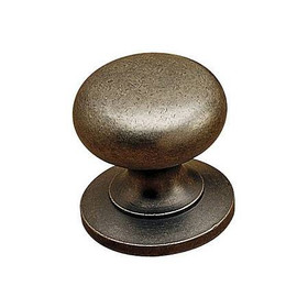 32mm Dia. Classic Expression Mushroom With Flat Round Base Knob - Pewter