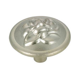 32mm Dia. Ornate Country Style Collection Floral Round Knob - Matt Nickel