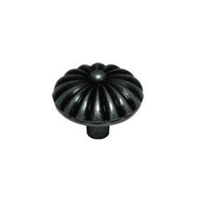 1-1/4" Dia. Country Style Collection Round Melon Knob - Natural Iron