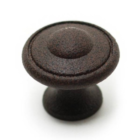 1-3/16" Dia. Country Style Collection Round Button Knob - Antique Rust