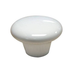 38mm Dia. Country Expression Style Plain Ceramic Round Knob - White