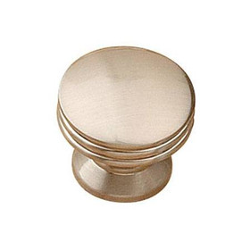 30mm Dia. Modern Collection Ringed Edge Round Knob - Brushed Nickel