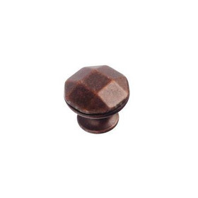 30mm Dia. Village Expression Collection Checkered Round Knob - Antique Copper