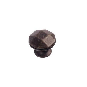 30mm Dia. Village Expression Collection Checkered Round Knob - Antique Iron