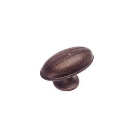 49mm Village Deco Collection Oval Knob - Antique Iron