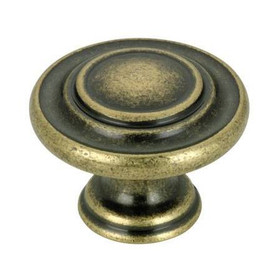 34mm Dia. Rustic Village Expression Round Rings Knob - Antique Brass
