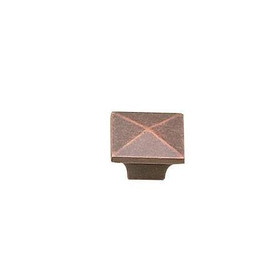 32mm Square Transitional Village Collection Knob - Antique Copper