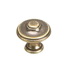25mm Dia. Classic Provencale Inspiration Collection Round Knob - Burnished Brass