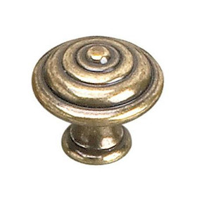 30mm Dia. Transitional Provencale Inspiration Collection Round Knob - Burnished Brass