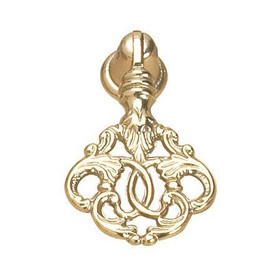 33mm Louis XVI Style Ornate Pendant Pull - Brass