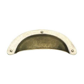 96mm Classic Rounded Brass Cup Pull - Burnished Brass