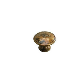 30mm Dia. Inspiration Art Deco Etched Round Knob - Oxidized Brass