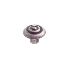 32mm Dia. Country Style Ringed Round Knob - Anthracite