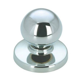 1-1/4" Dia. Eclectic Transitional Style Round Knob With Round Base - Chrome