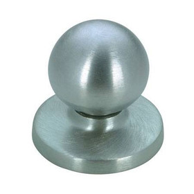 1-1/4" Dia. Eclectic Transitional Style Round Knob With Round Base - Satin Nickel