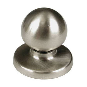 1-1/4" Dia. Eclectic Transitional Style Round Knob With Round Base - Brushed Nickel