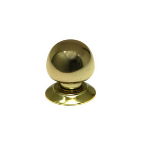 33mm Dia. Eclectic Transitional Style Round Knob With Thin Base - Brass