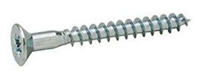 Screw, steel, zinc-plated, flat countersunk head, with hole, poz - Box of 1000