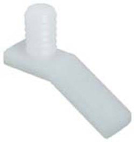 Drawer Stop, press fit, plastic, white, 35 mm x 26 mm