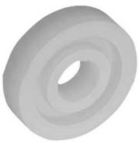 Spacer with dowel, plastic, white, 20.5mm diameter x 4mm length