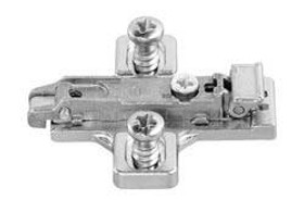 Salice BAVGE09F/16 Clip Mounting Plate, zinc, nickel-plated, with pre-installed euroscrews, 11mm, 0mm Mod 2