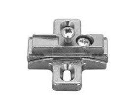 Salice B2V3BW9R/15 Slide-On Mounting Plate, zinc, nickel-plated, for woodscrews, +/-7.5degree, angle