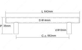 562mm CTC Stainless Steel Antibacterial Bar Pull - Stainless Steel