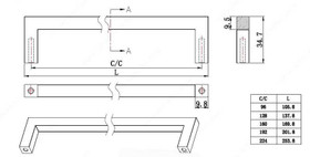 224mm CTC Contemporary Expression Rectangular Pull - Nickel