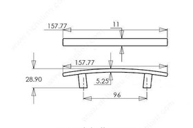 96mm CTC Transitional Expression Bench Pull - Antique English