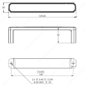 128mm CTC Transitional Flat Bench Pull - Oil Rubbed Bronze