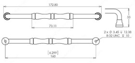 160mm CTC Classic Bamboo Pull - Brushed Nickel